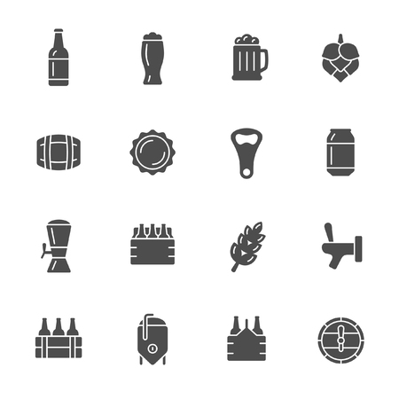 Beer iconsのイラスト素材
