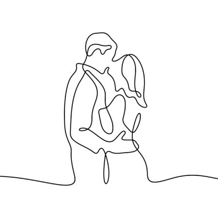 Kiss One Line Vector Illustrationのイラスト素材 ストックフォト 写真素材のstock Foto ストックドットフォト