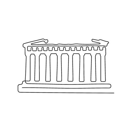 Parthenon, Greece. One line vector illustrationのイラスト素材