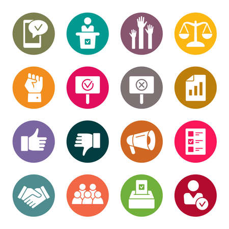 Elections colourful vector iconsのイラスト素材
