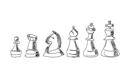 Chess artistic hand drawn vector illustrationのイラスト素材