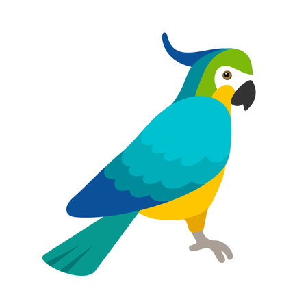 Parrot tropical bird flat style vector illustrationのイラスト素材