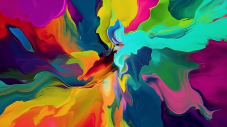 Colourful painted abstract background. AI generated illustration.の素材