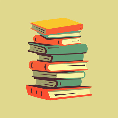 Text books vintage style vector illustrationのイラスト素材