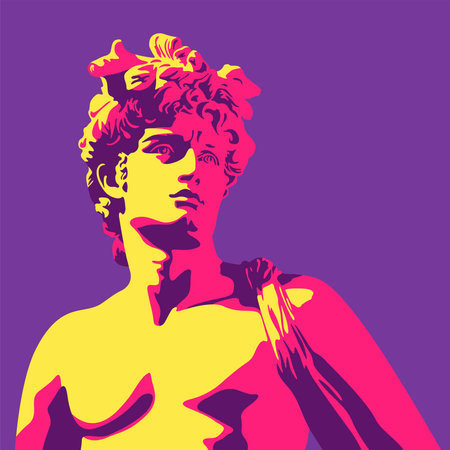 Apollo Belvedere sculpture vector portraitのイラスト素材