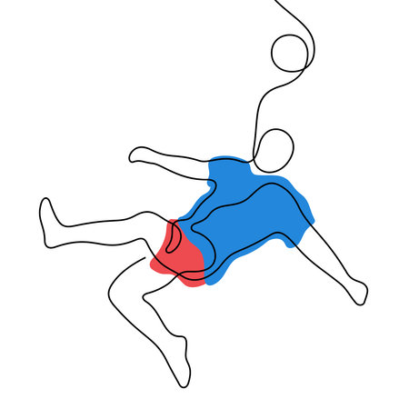 Football player one line vector illustrationのイラスト素材