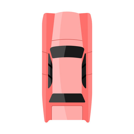 Pink car top view vector illustrationのイラスト素材