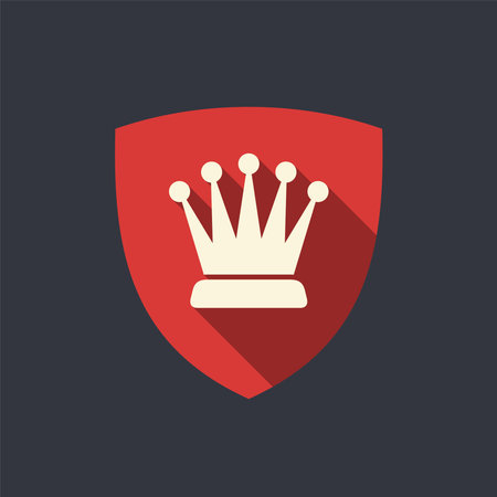 Shield with chess queen vector illustrationのイラスト素材
