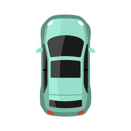 Light blue car top view vector illustrationのイラスト素材