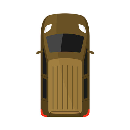 Mini van top view vector illustrationのイラスト素材