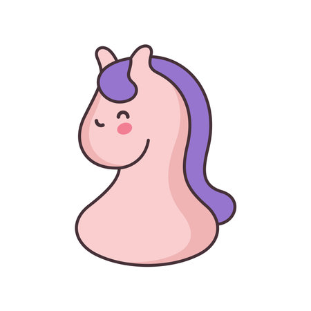 Cute Knight chess piece vector illustrationのイラスト素材