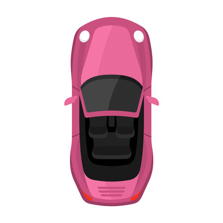 Pink cabriolet car top view vector illustrationのイラスト素材