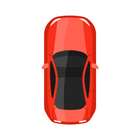 Red car top view vector illustrationのイラスト素材