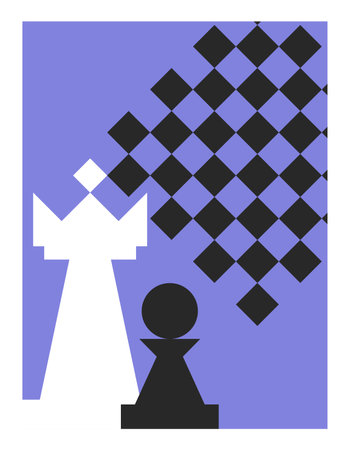 Chess print design. Chess queen and pawn.のイラスト素材