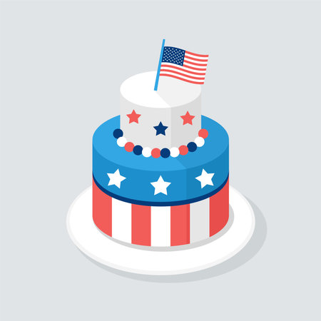 USA national colours decorated cakeのイラスト素材