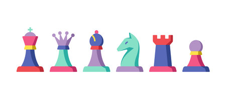 Chess pieces modern bright designのイラスト素材