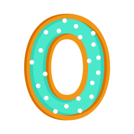 Doughnut cartoon number 0のイラスト素材