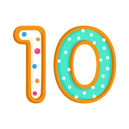 10 anniversary sweet cookies numberのイラスト素材