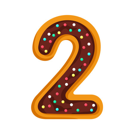 Doughnut cartoon number 2のイラスト素材