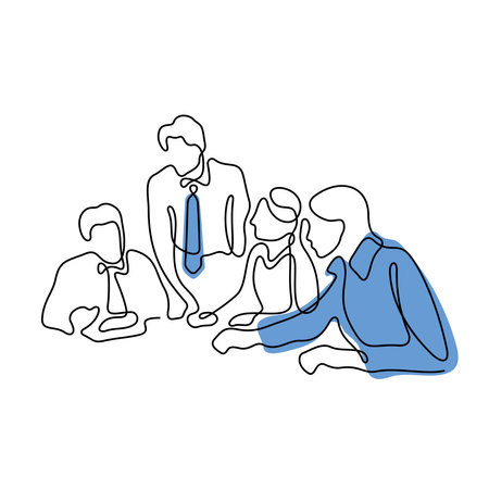 Group of business people discussing a work projectのイラスト素材