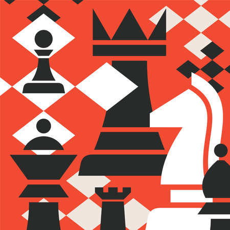 Chess abstract artistic illustrationのイラスト素材