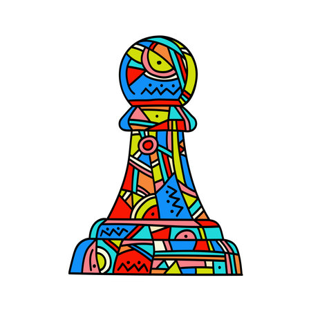 Pawn chess piece abstract designのイラスト素材