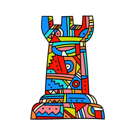 Rook chess piece abstract designのイラスト素材