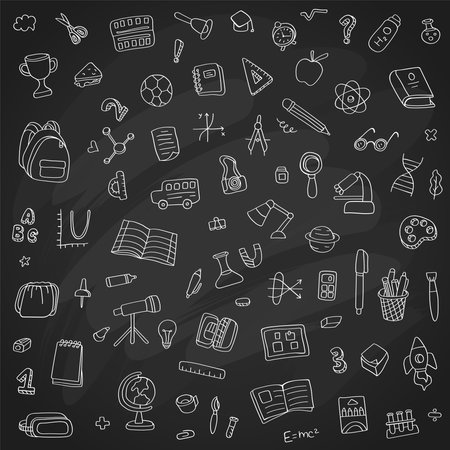 Back to School hand drawn doodlesのイラスト素材