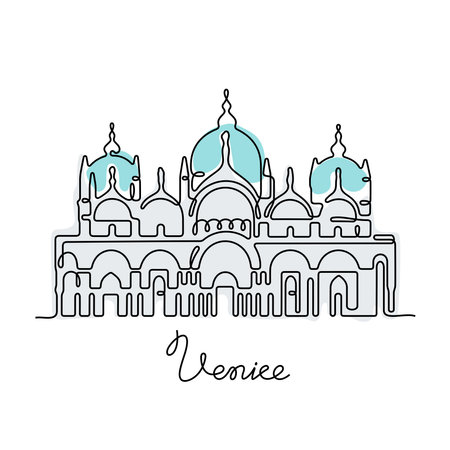 St Marks Basilica, Venice vector illustrationのイラスト素材