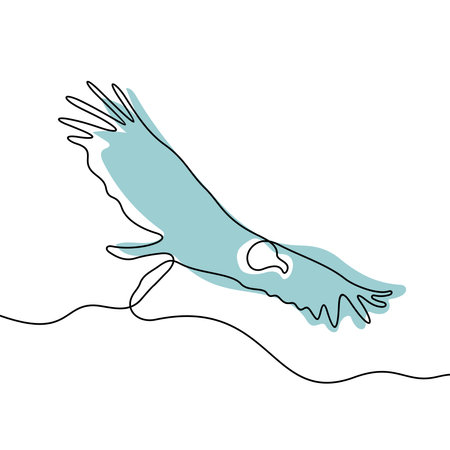 Condor one line colourful vector illustrationのイラスト素材