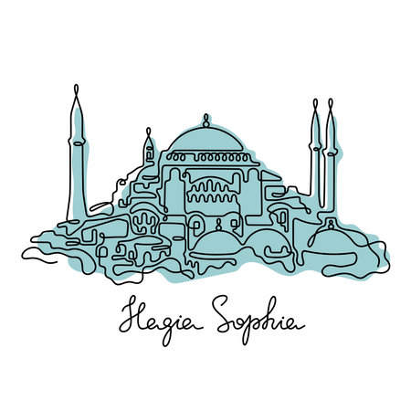 Hagia Sophia, Istanbul vector illustration.のイラスト素材