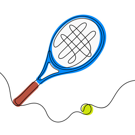 Tennis racket and ball vector illustrationのイラスト素材