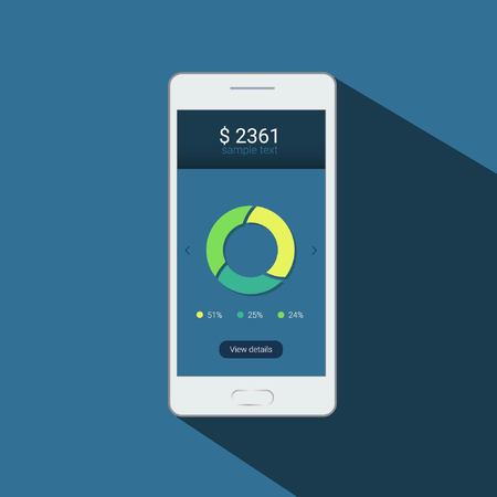 Infographic dashboard template with flat design graphs and chartsのイラスト素材