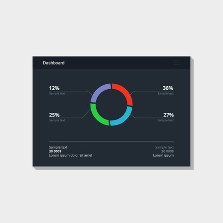 Infographic Dashboard vector illustration Processing and analysis of dataのイラスト素材