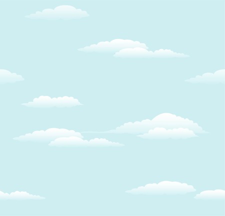Blue sky with clouds vector seamless backgroundのイラスト素材