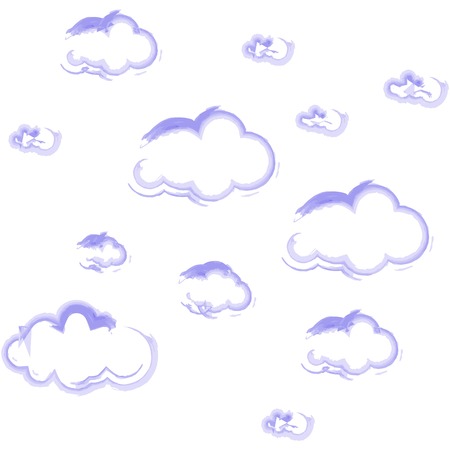 Blue sky with clouds, vector seamless backgroundのイラスト素材