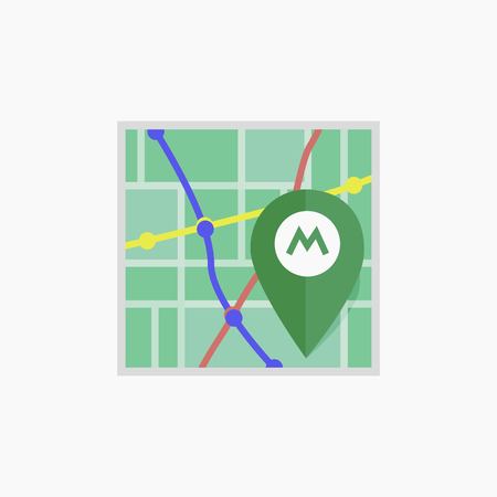 Vector metro icon Isolated map.のイラスト素材