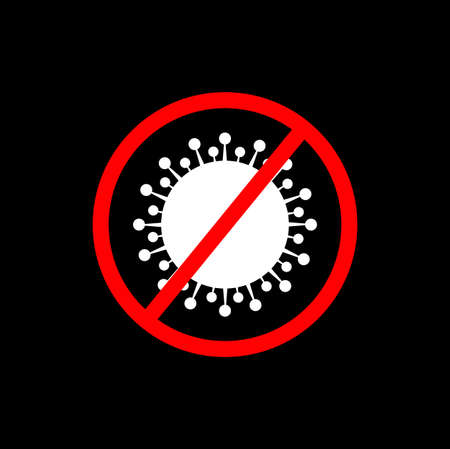 Crossed virus icon. bacterial infectionsのイラスト素材