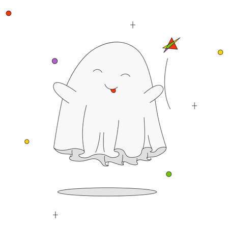 Vector drawing. Ghost, a ghost that hovers above the groundのイラスト素材
