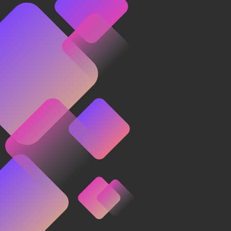Bright squares on a dark background. Black pattern with shapes. Abstraction for lettering, post,...