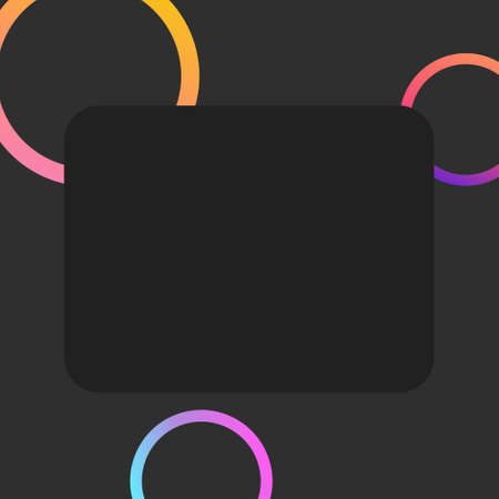 Background with a die for text and circles. A black template with a gradient. Abstraction for a post, text.のイラスト素材