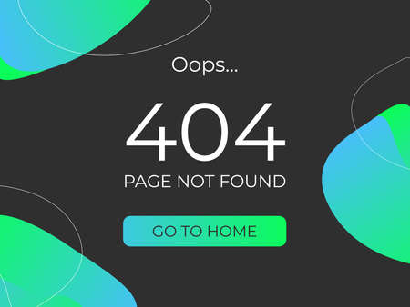 UX UI design 404 error. User interface with green abstraction. A resource with a dark background and...