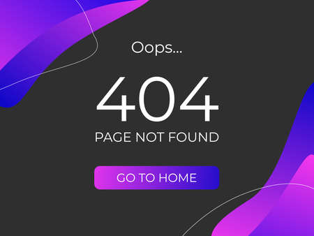 Page 404 error. The website page. A resource with a dark background and bright abstraction.