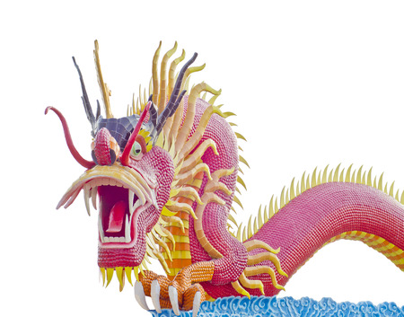 colorful dragon isolated on white backgroundの写真素材