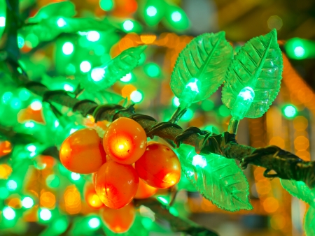 plastic leaves with inner light growの写真素材
