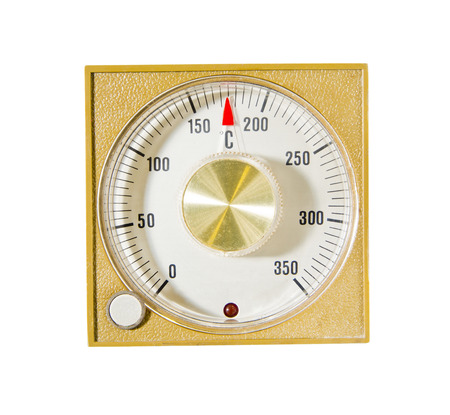 temperature setting with red indicator in vintage styleの写真素材
