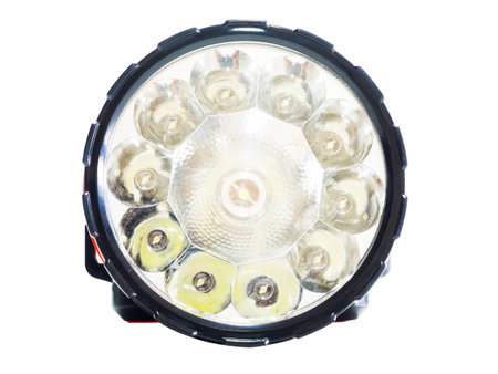 LED flash light isolated on whiteの写真素材