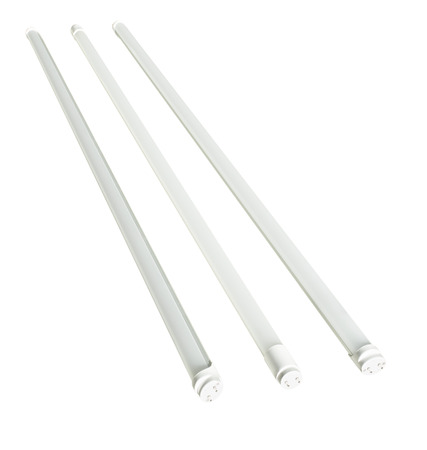 LED Tube in fluorescence form isolated on white の写真素材