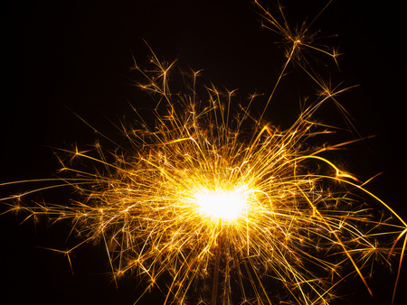 fire of cracker explosion on black backgroundの写真素材