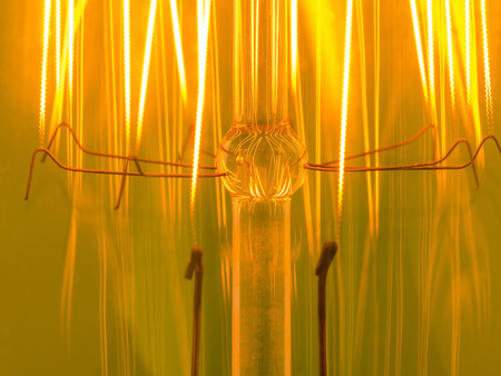 abstract glowing element inside the the light bulb  incandescent lampの写真素材